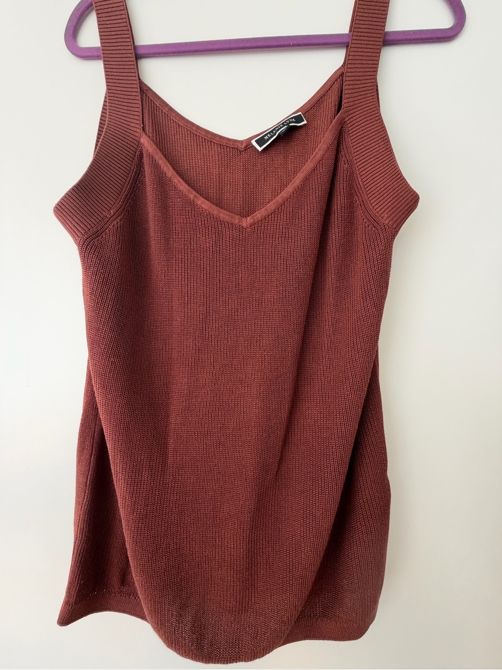 Knit Tank Top in Rust by Melanie Lyne